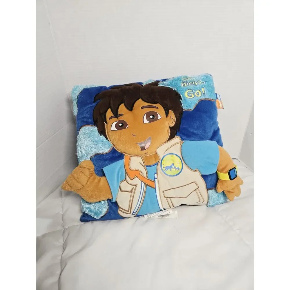Go Diego Go! 2007 Nick Jr. Plush 3D Pillow Stuffed Dora Vtg Retired Discontinue